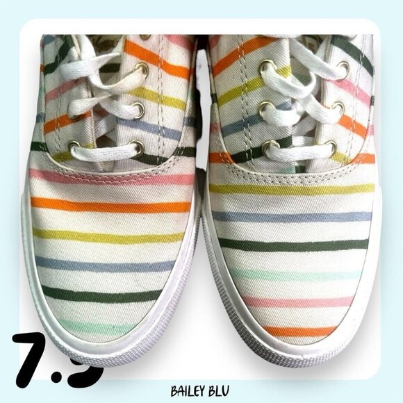Keds Color Striped Sneaker Rifle Paper 7.5 Multicolor Rainbow - Picture 5 of 9